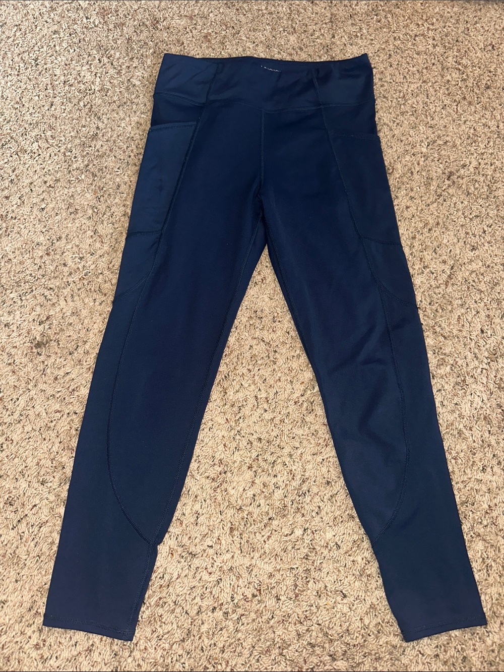 Navy Athletic Capris with Side Pockets